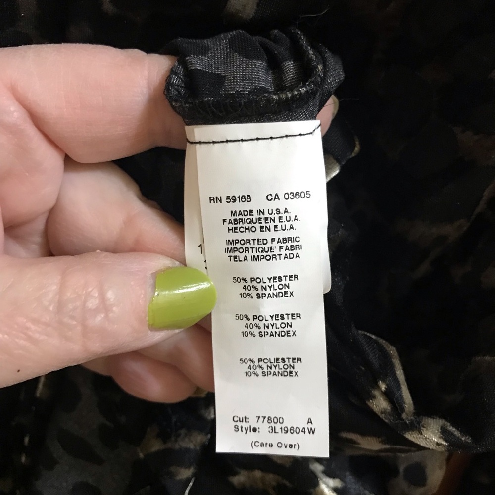 Karen Kane 2X Black Leopard Print Top - Picture 6 of 8